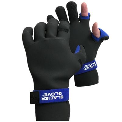 Glacier Glove Pro Angler Slit Finger Gloves - Black - The Warming