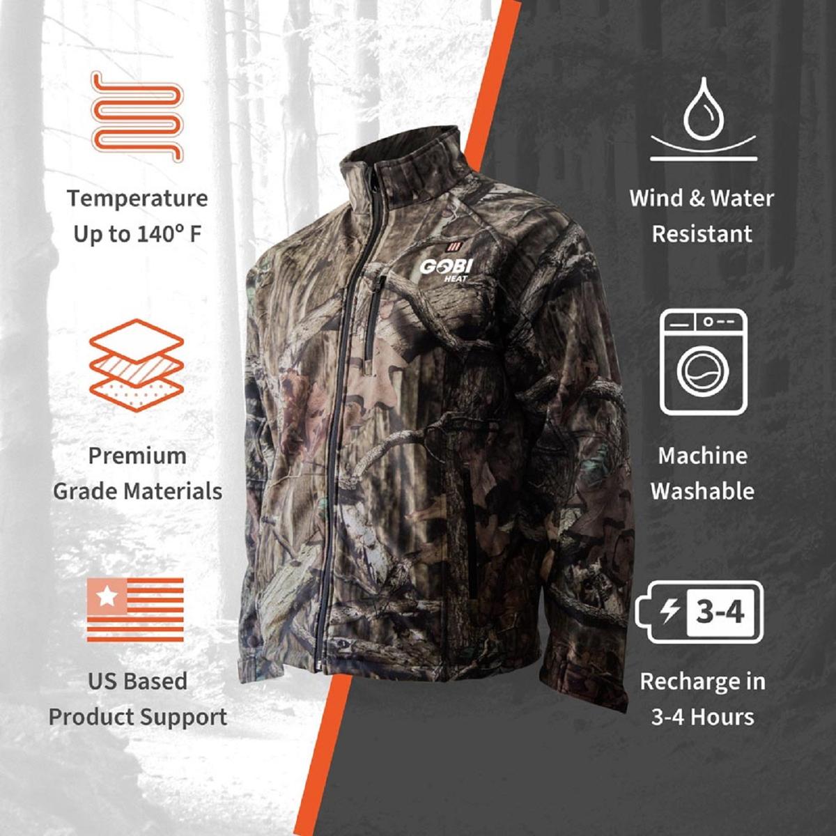 Gobi Heat Men's Sahara Heated Hunting Jacket Mossy Oak Camo The