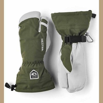 Hestra Heli Army Leather 3-Finger Winter Mitten - The Warming Store
