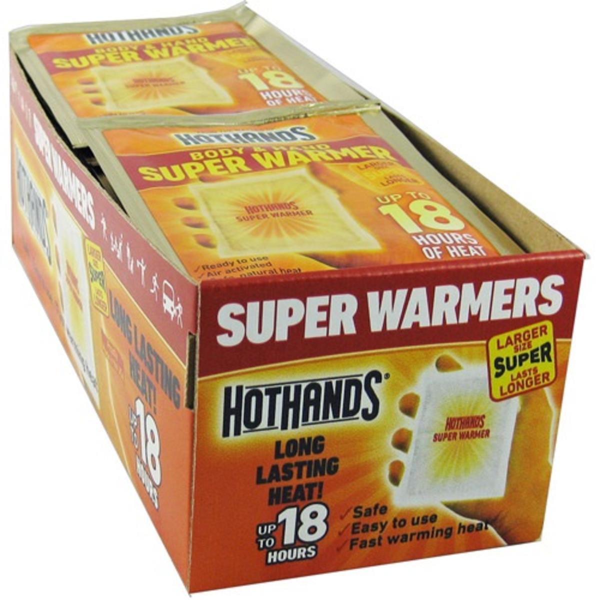 HotHands bodywarmers met lijm, langdurige veilige natuurlijke geurloze lucht-actieve warmhouding, tot 12 uur warmte, 40 individuele warmhouders