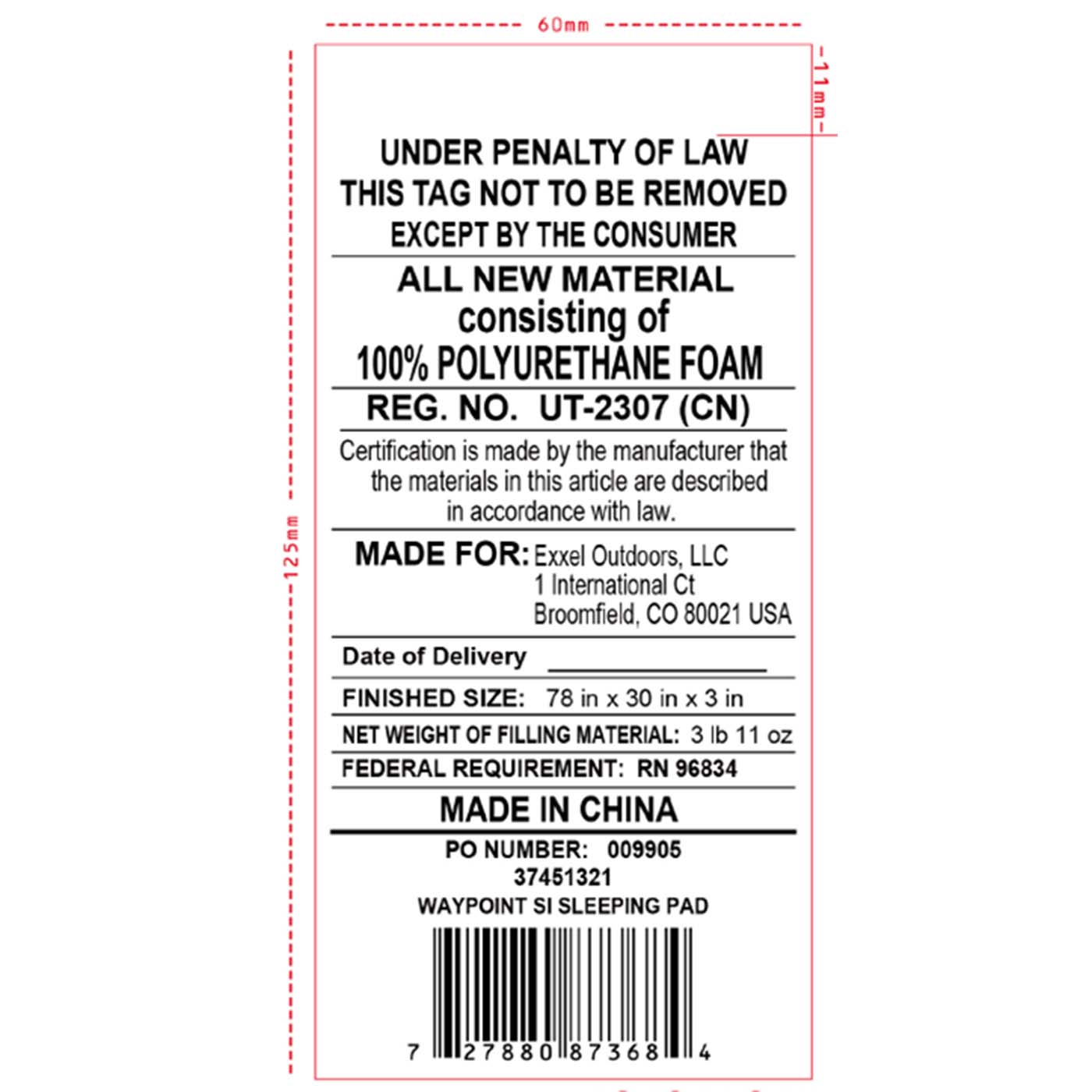 Kelty Waypoint Self Inflating Sleeping Pad The Warming Store