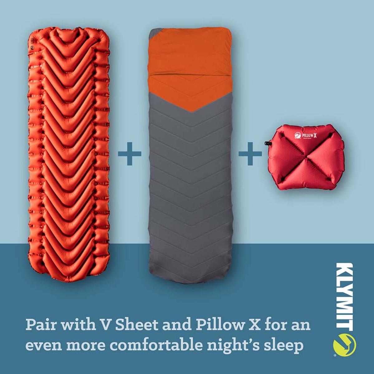 Klymit Insulated Static V Sleeping Pad Orange The Warming Store