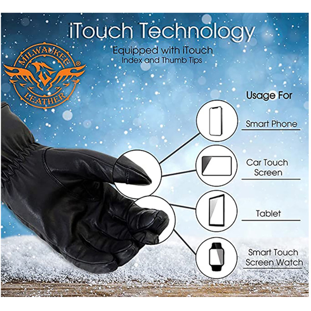 Milwaukee Leather Men's 7V Leather Heated Winter Gloves The Warming Store