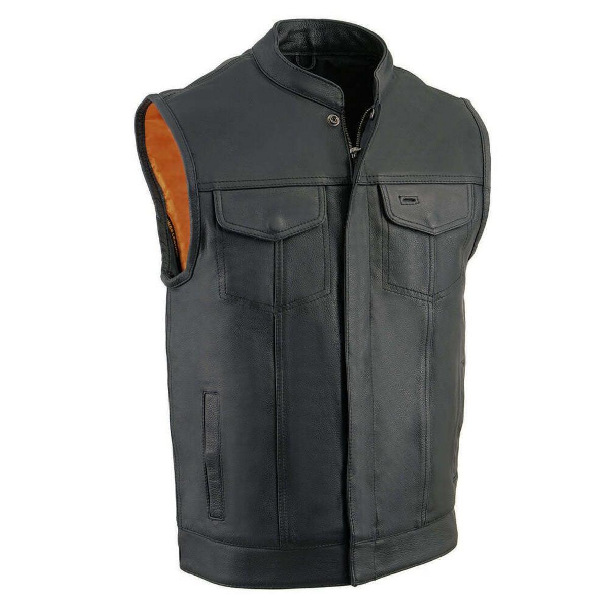thumbnail image 2 of Faux Leather Zip Front Vest W/ Faux Fur Collar & Concealed Carry Pocket Cw8039 F23 2 of 13