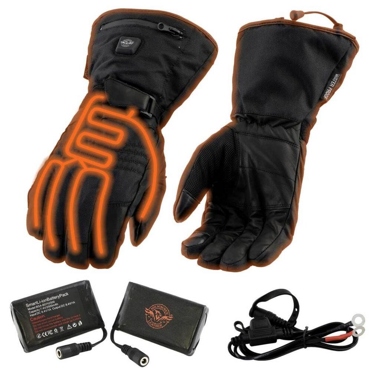Milwaukee Leather Shaf International - Guanti senza dita da uomo in pelle Nero L