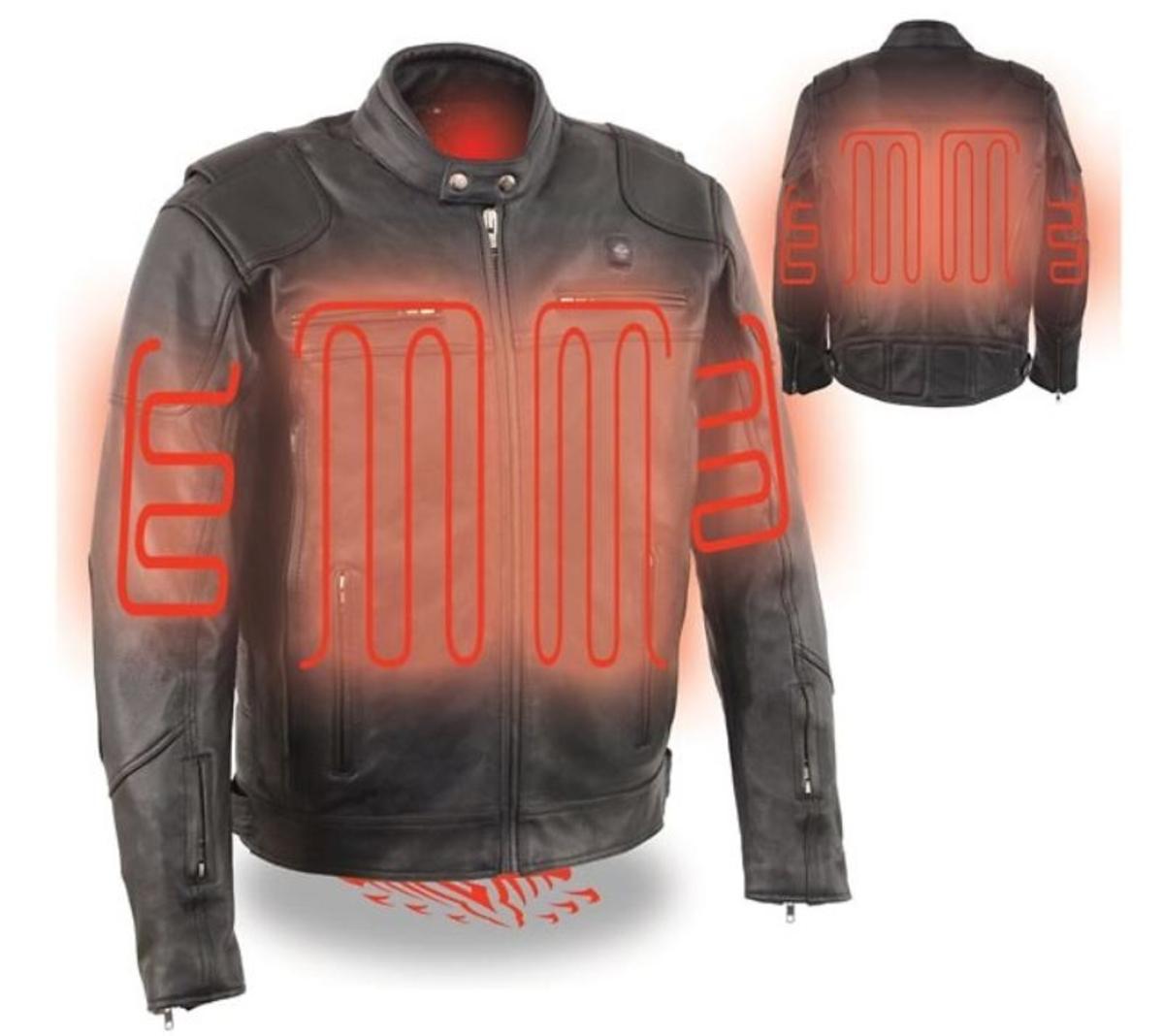 Milwaukee Leather Men's 12V Heated Motorcycle Jacket The Warming Store