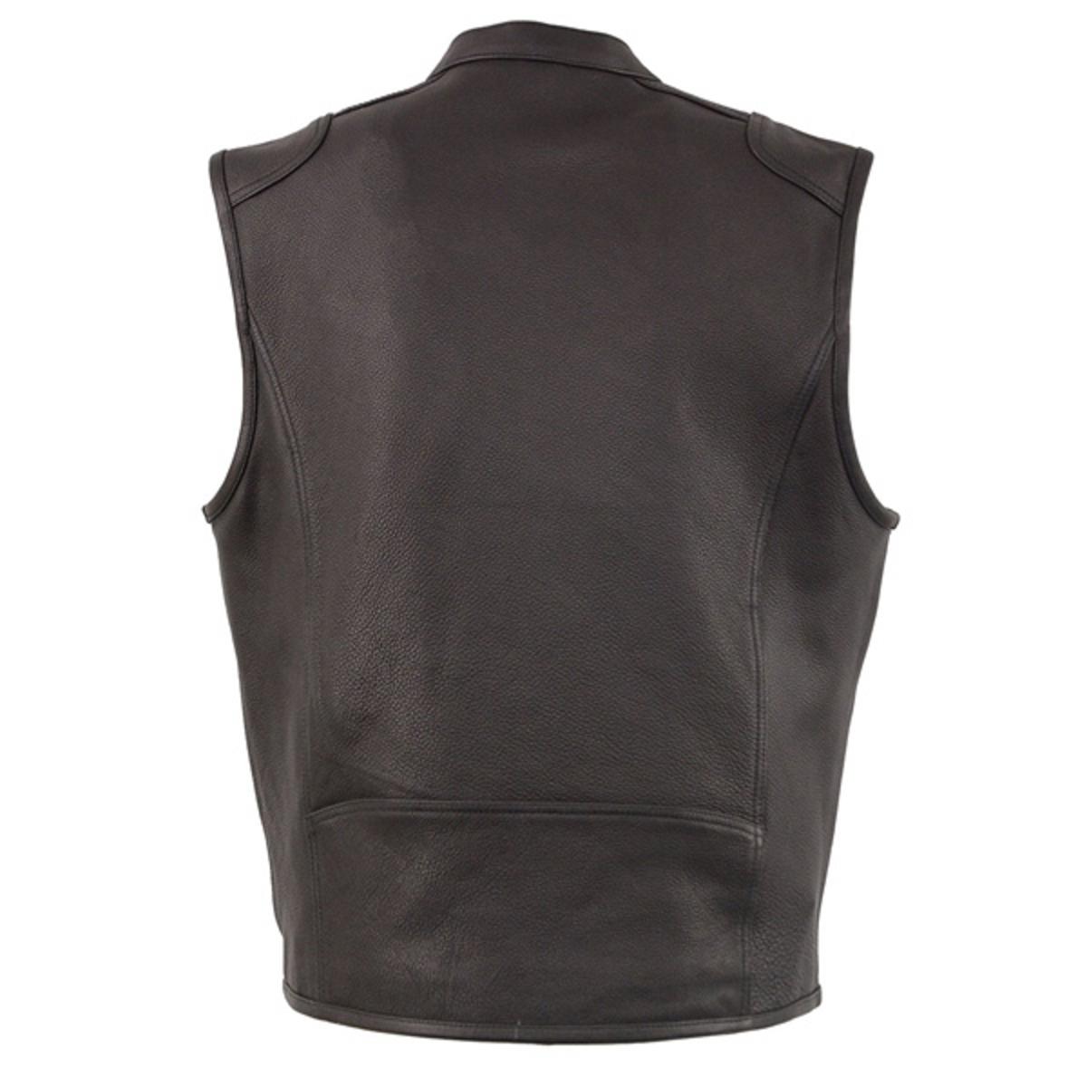 Milwaukee Leather Men's Zipper Front Leather Vest with Cool Technology