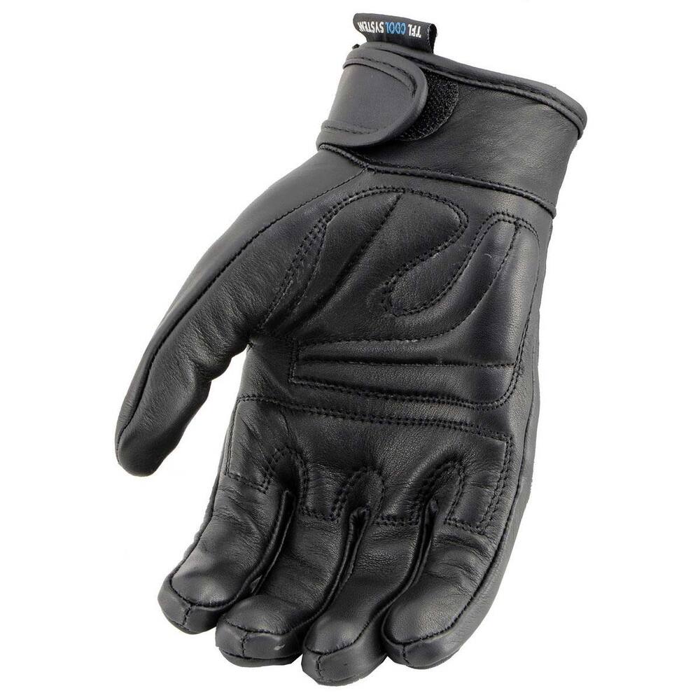 Milwaukee Leather Women's Motorcycle Gloves – Perforated Leather, Gel Palm, Adjustable Wrist Strap – Small