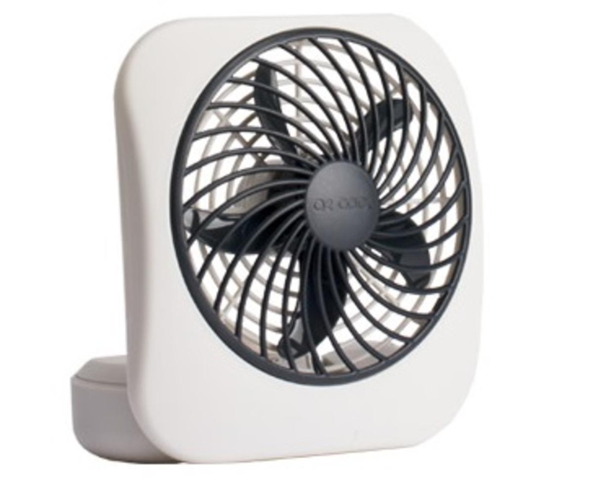 O2 Cool Treva 5" Battery Operated Portable Fan Grey The Warming Store