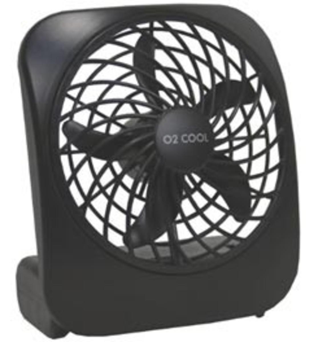 O2 Cool Treva 5" Battery Operated Portable Fan Grey The Warming Store