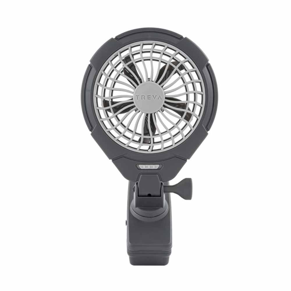 O2 Cool Treva 5 Inch Battery Operated Camping Clip Fan Gray with