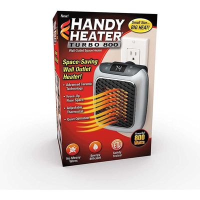 Ontel Handy Heater Heat Boss Turbo 800 Watt Space-Saving Wall