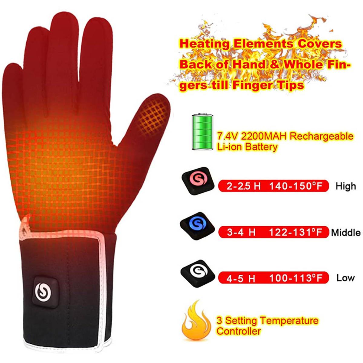 Savior Heat Unisex Electric Rechargeable Heated Liner Gloves The