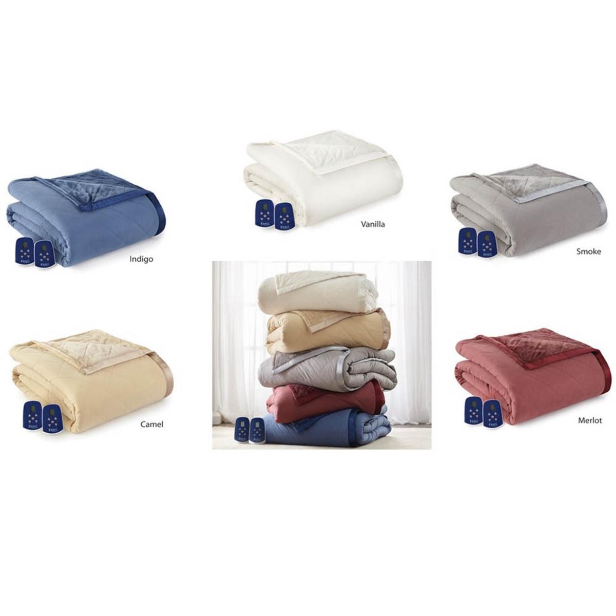 Shavel Micro Flannel Electric Heated Ultra Velvet Blanket Full The