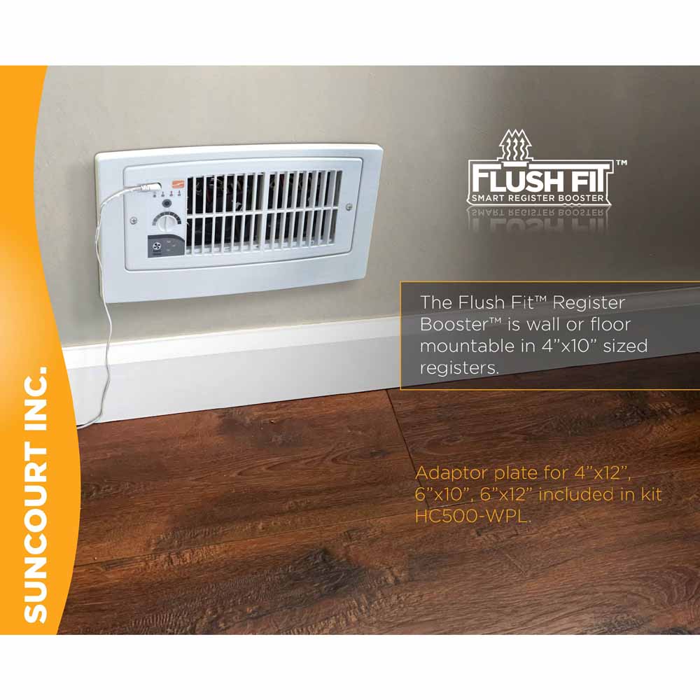Suncourt Flush Fit Smart Register Booster Fan with Adaptor Plate The