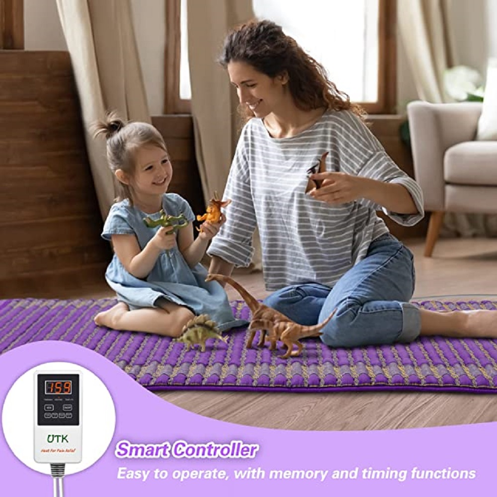 UTK Amethyst Far Infrared Heating Pad for Back Pain Relief 24'' x 59
