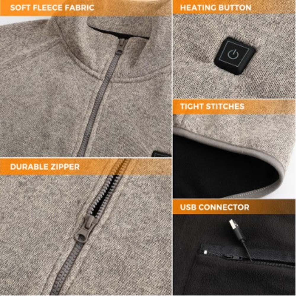 Weston Store Men's Heated Fleece Jacket The Warming Store