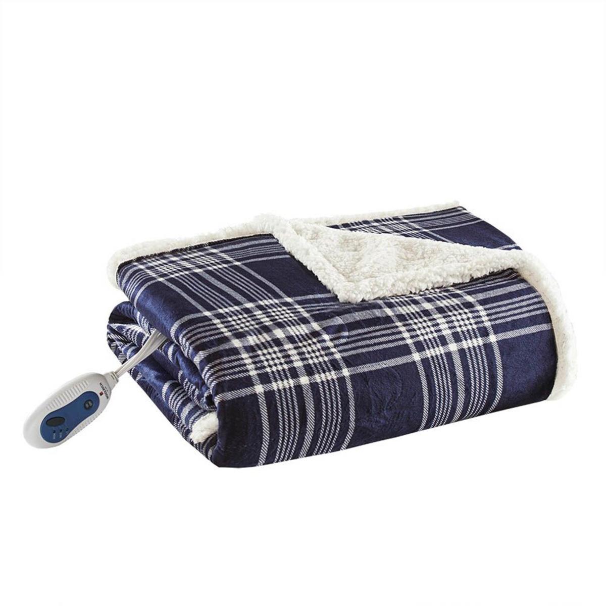 WOOLRICH ブランケット Woolrich Oversized Plaid Print Faux Mink to Berber Heated Throw