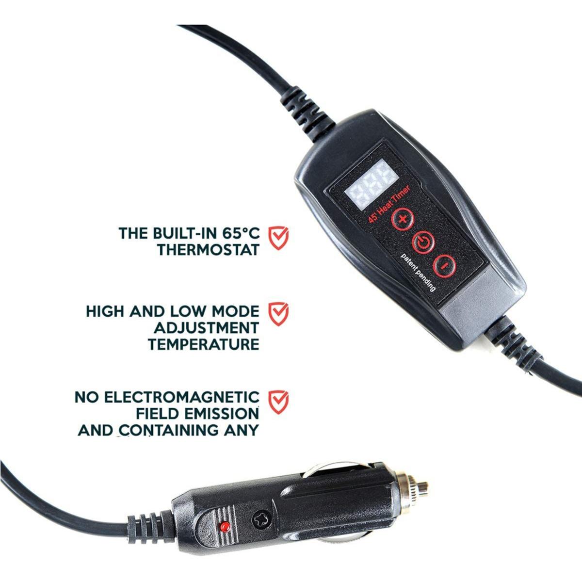 Zone Tech 12V Car Mini Heated Travel Blanket Pad Classic Black The