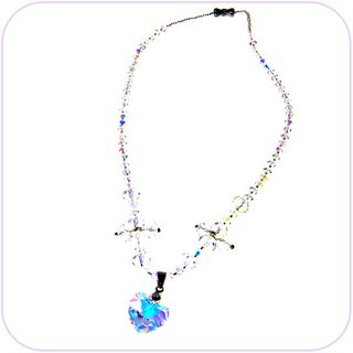 Dazzling Aurora Heart Crystal Necklace #20020