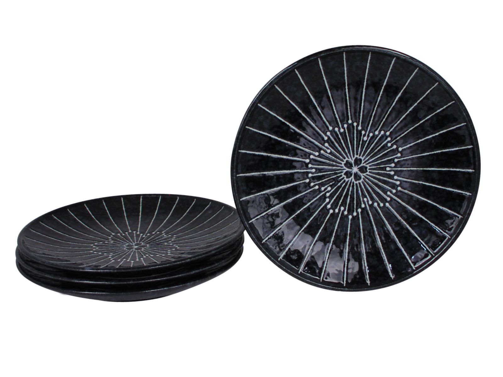 101/8 Inch Sunlit Sakura Japanese Ceramic Dinner Plate Set for Four