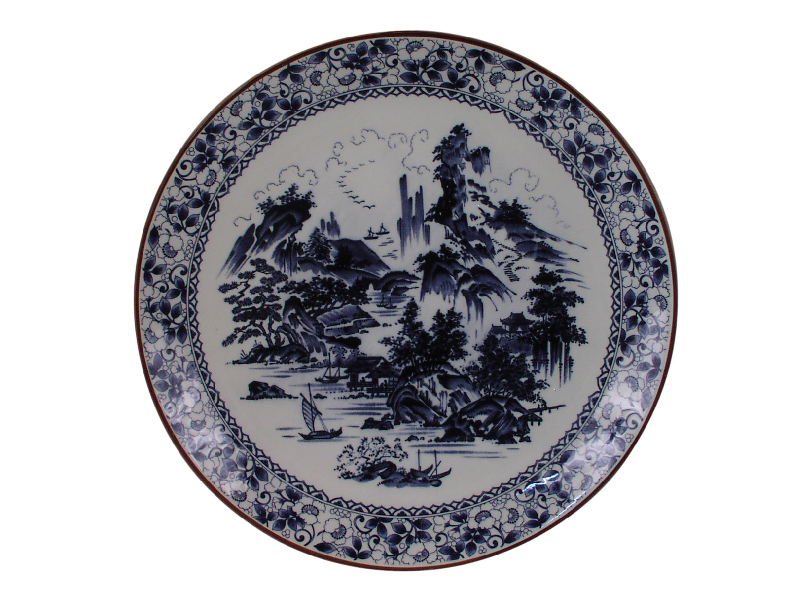 163/4 Inch Blue and White Japanese Serving Platter