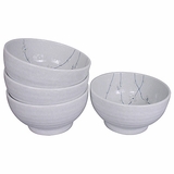Happy Sales 6-Piece Round Salad Plates – White Cherry Blossom Design, Appetizer Or Dessert Size