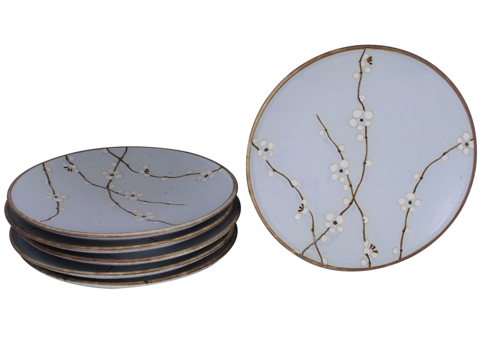 87/8 Inch Japanese Cherry Blossom Plates Set of Six