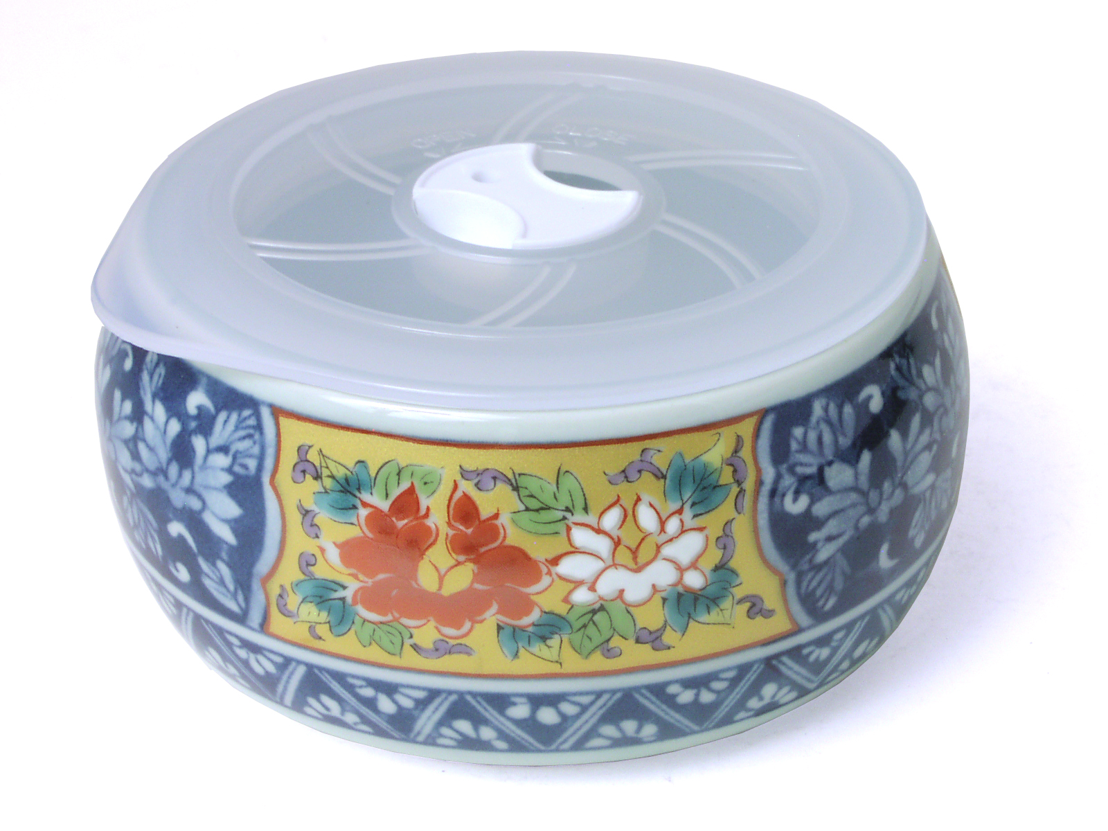 Arita Porcelain Decorated Japanese Rice Bowl with Lid