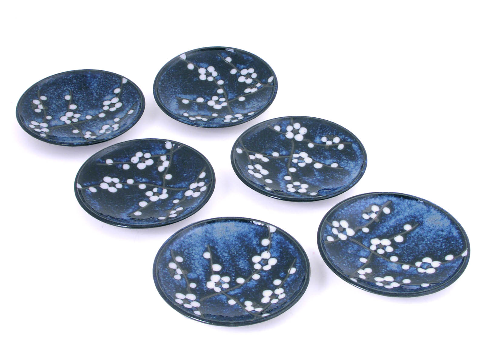 Dark Blue Cherry Blossom Sauce Dish Set