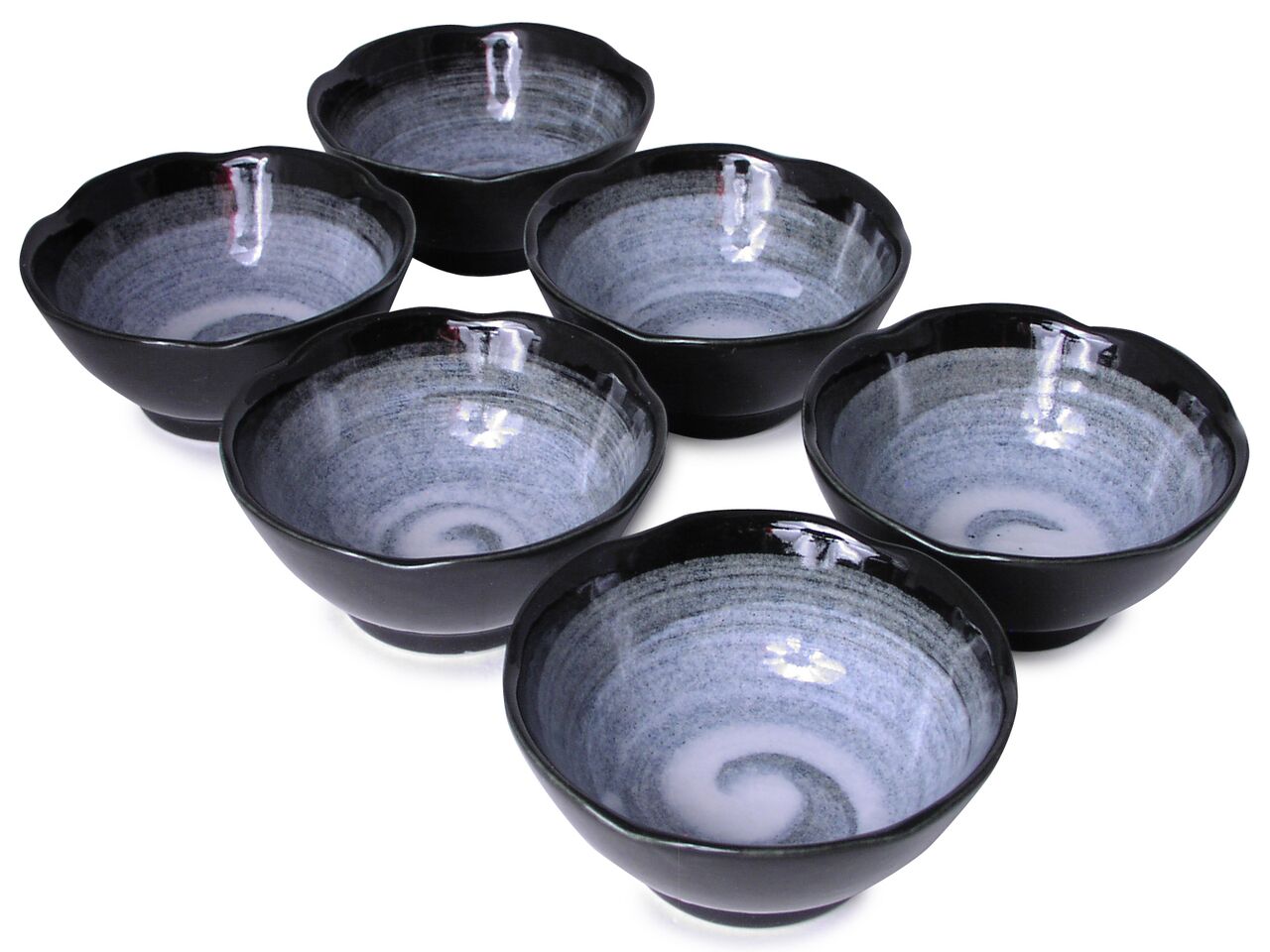 31/2 Inch Modernist Moonlit Night Japanese Soy Sauce Dish Set for Six