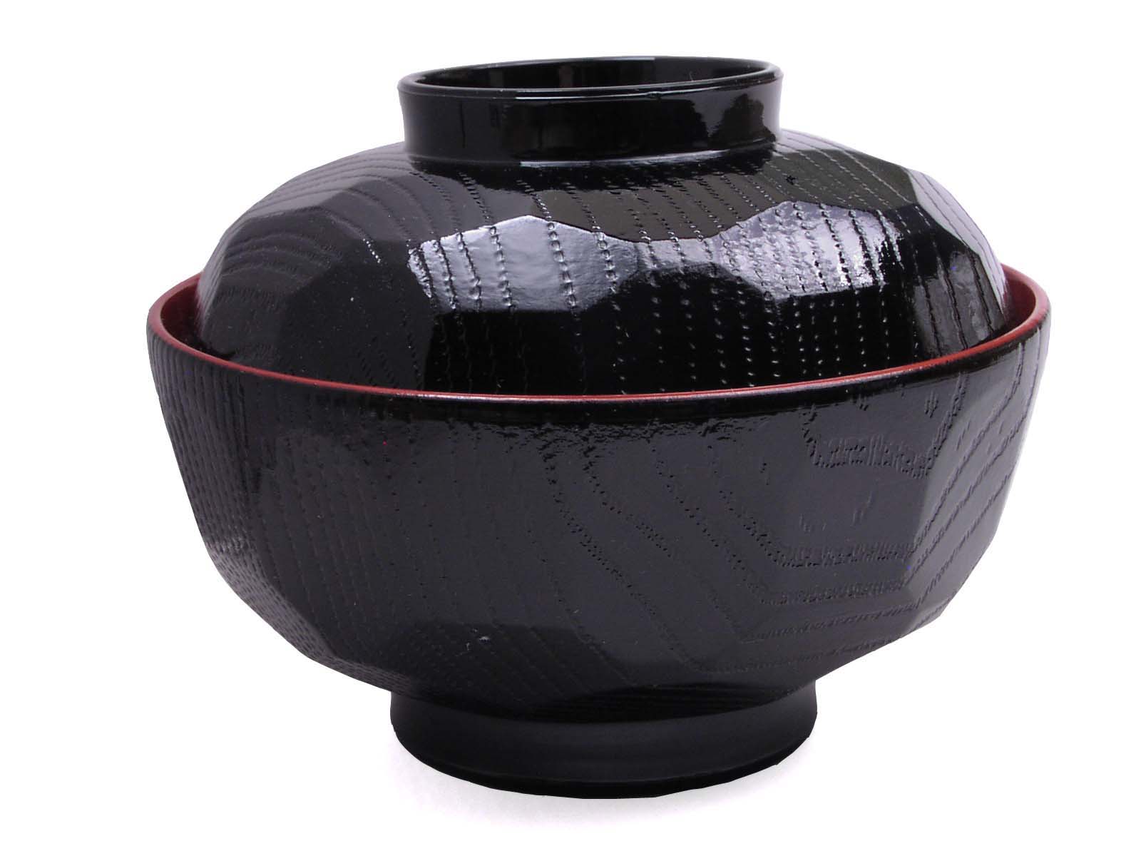 Red and Black Soup Bowl