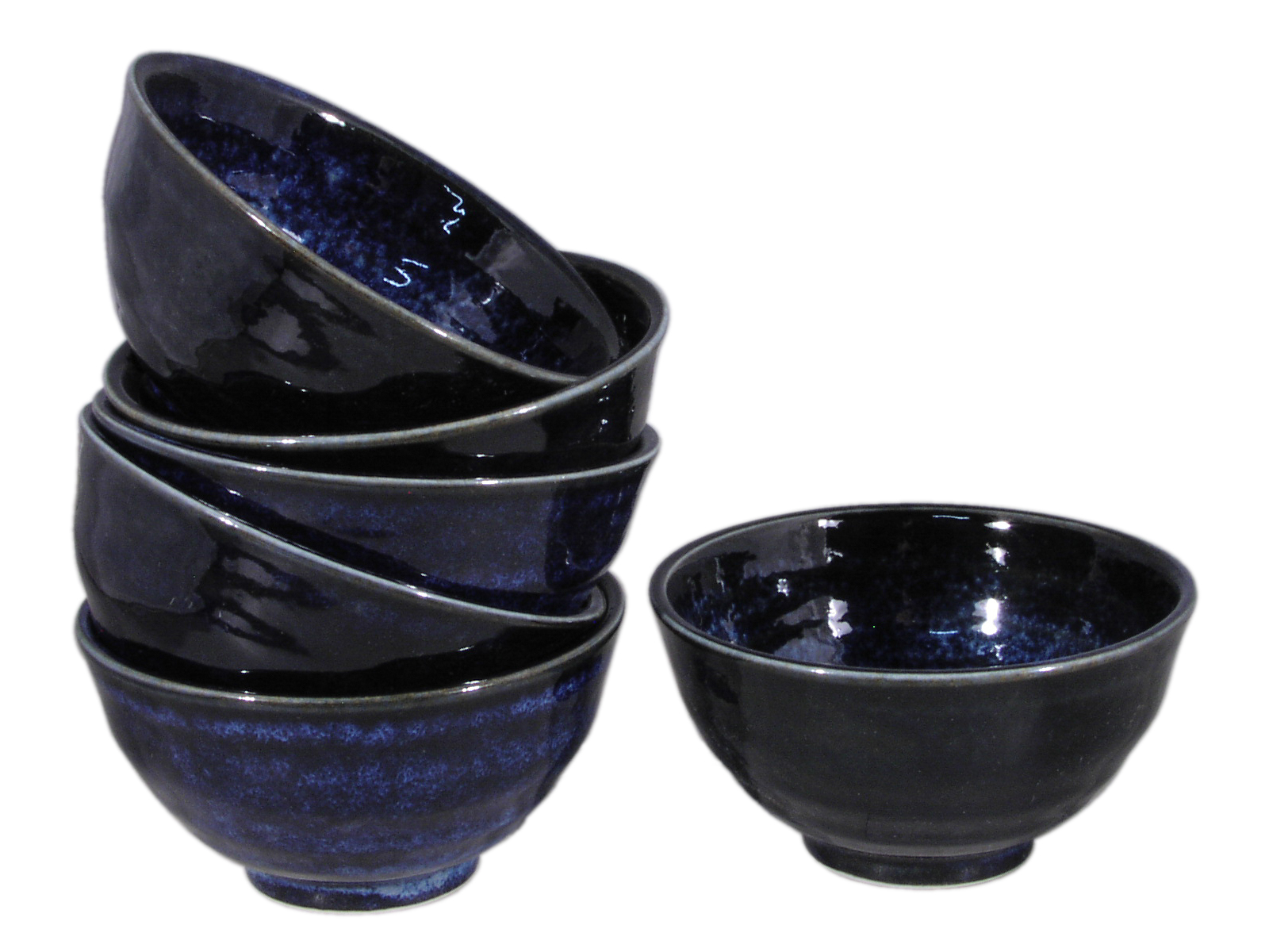 Starry Night Japanese Rice Bowl Set for Six