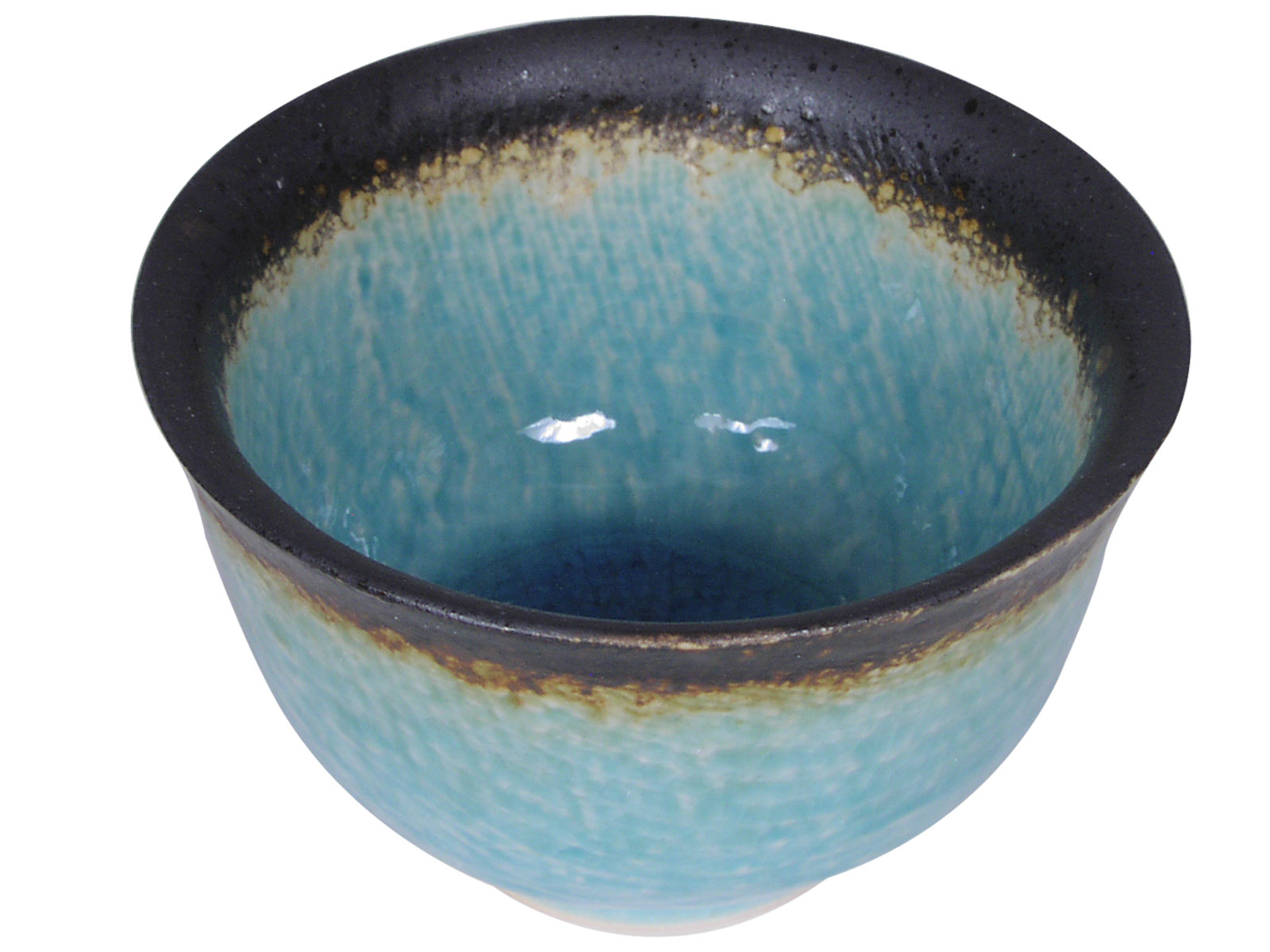 Turquoise Sky and Earth Ceramic Asian Tea Cup