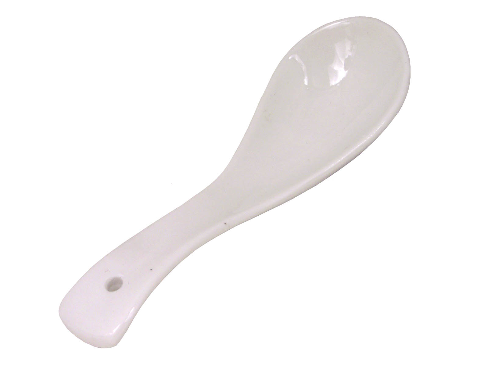 White Glazed Porcelain Soup Spoon