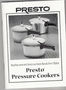 Presto 49831 Pressure Cooker Instruction/Recipe Book