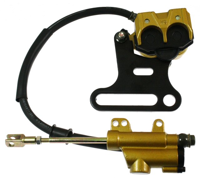 Rear hydraulic brake kit for dirt bikes and ATVs