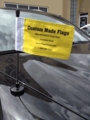 Black Magnetic Car Pole with Custom Flag