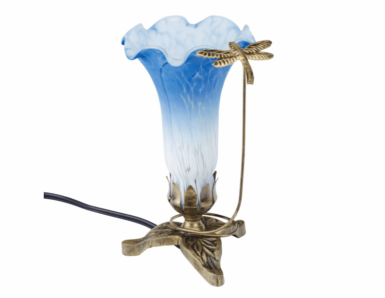 Dragonfly in Flight Blue/White Memory Lamp