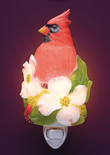 Ibis and Orchid Design Cardinal on Dogwood Night Light