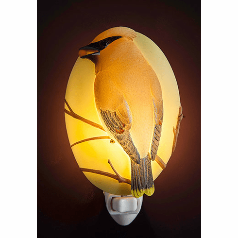 Ibis and Orchid Design Cedar Waxwing Night Light