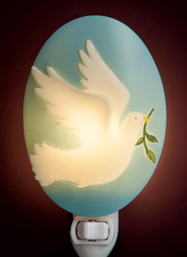 Ibis and Orchid Design Dove with Olive Branch Night Light