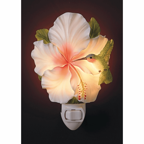 Ibis and Orchid Design Hummingbird and Hibiscus Night Light