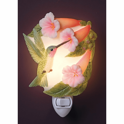 Ibis and Orchid Design Hummingbird & Trumpet Night Light