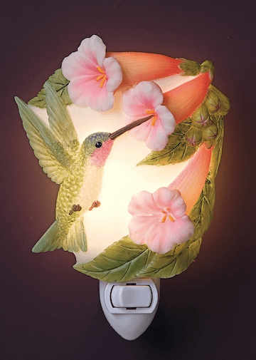 Ibis and Orchid Design Hummingbird & Trumpet Night Light
