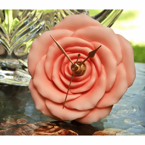 Pink Rose Flower Clock