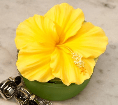 Yellow Hibiscus Keepsake Box