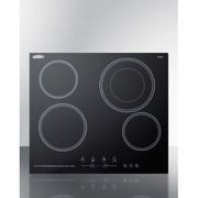 24" Wide 230V <br> 4-Burner Radiant Cooktop<br> Cabinet Black <br> Summit CR4B23T5B