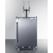 24" Wide Built-In Nitro Coffee Kegerator <br> Door Swing RHD , Stainless Steel <br> Summit SBC682NCFTWIN