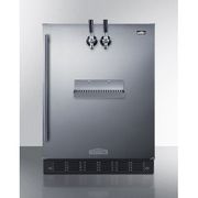 24" Wide Front Tap Built-In Beer Kegerator, <br> ADA-Compliant <br> Door Swing RHD , Stainless Steel  <br> Summit SBC7BRSFRTPADA